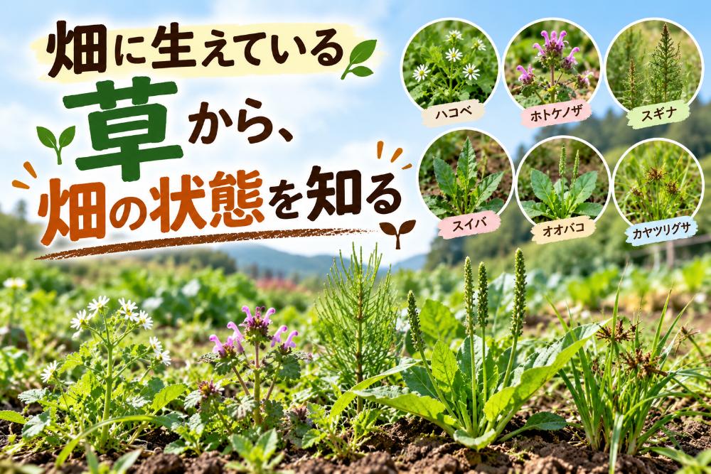 畑に生えている草から、畑の状態を知る
